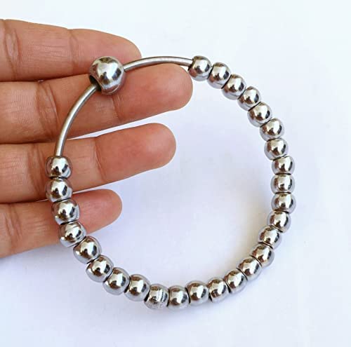 Imagine Mart Sikh Religious Simran Beads Kada For Men & Women Silver (2-8)