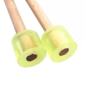 TUOREN 8.3" Rubber Head Percussion Mallets Sticks for Playing Tenor Steelpan, Steel Tongue Drum, W/Wooden Handle