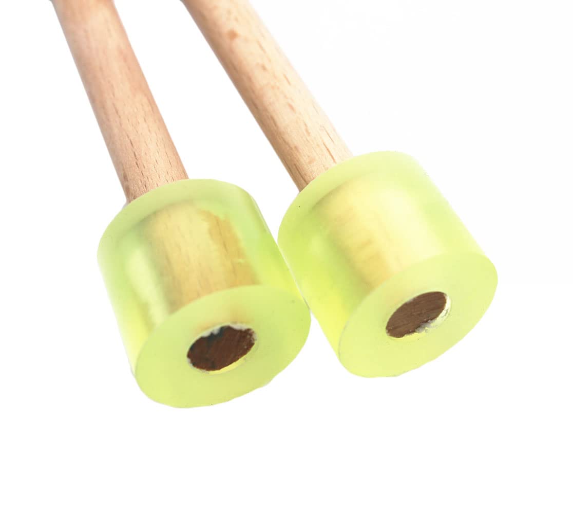 TUOREN 8.3" Rubber Head Percussion Mallets Sticks for Playing Tenor Steelpan, Steel Tongue Drum, W/Wooden Handle