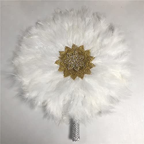 Custom Feather Fans for Wedding Luxurious Dance Fans Bride Hand Held Photo Props DIY Handmade Vintage Fans Party Favors