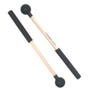 TUOREN 1 Pair Tongue Drum Mallets with Bracket Handpan Drum Sticks Rubber Mallet Percussion Instrument Accessory (Type A)