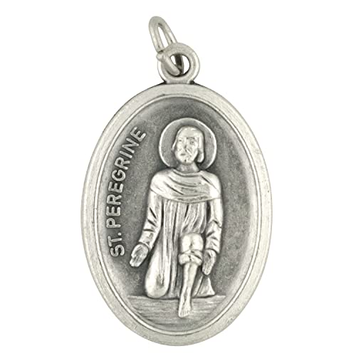 Saint Peregrine Relic Medal Pendant | Third Class Relic Cloth | Patron Saint of Those with Severe Illnesses | Great Catholic Gift for Confirmation | Made in Italy