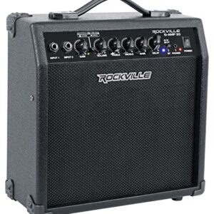 Rockville G-AMP 20 Watt Guitar Amplifier Combo Amp Bluetooth/Delay + Microphone