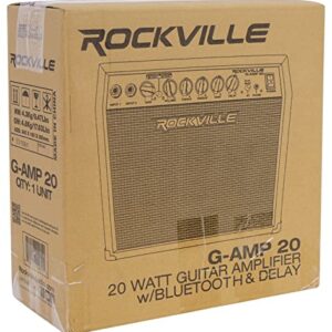 Rockville G-AMP 20 Watt Guitar Amplifier Combo Amp Bluetooth/Delay + Microphone