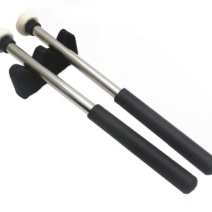 TUOREN 1 Pair Tongue Drum Mallets with Bracket Handpan Drum Sticks Rubber Mallet Percussion Instrument Accessory (Type B)