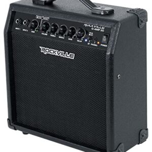 Rockville G-AMP 20 Watt Guitar Amplifier Combo Amp Bluetooth/Delay + Microphone