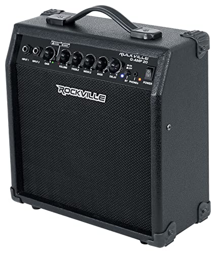 Rockville G-AMP 20 Watt Guitar Amplifier Combo Amp Bluetooth/Delay + Microphone