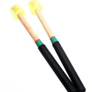 TUOREN 8.3" Rubber Head Percussion Mallets Sticks for Playing Tenor Steelpan, Steel Tongue Drum, W/Wooden Handle