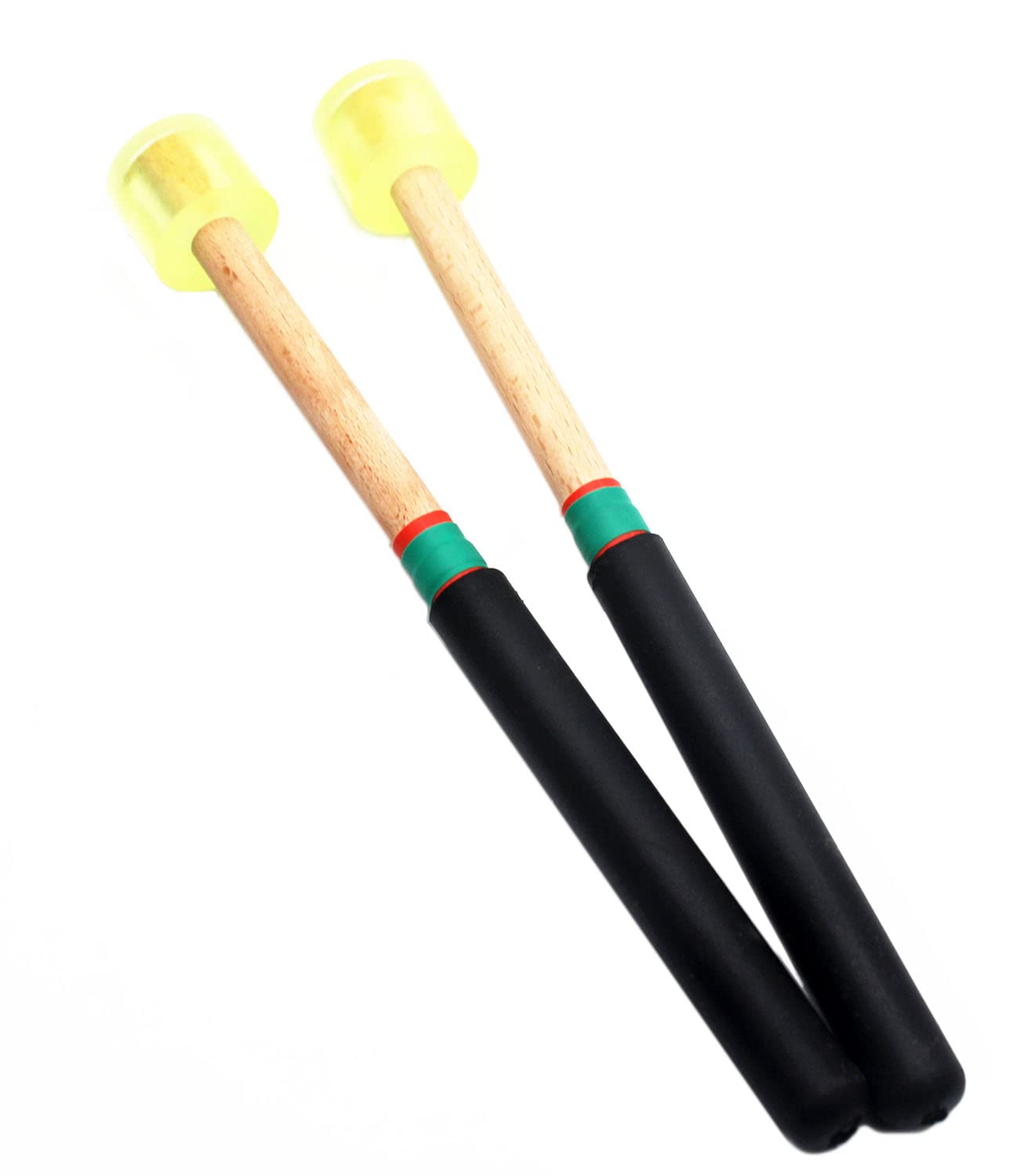 TUOREN 8.3" Rubber Head Percussion Mallets Sticks for Playing Tenor Steelpan, Steel Tongue Drum, W/Wooden Handle