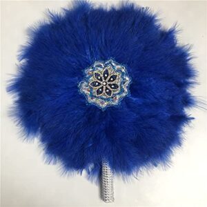 African DIY Custom Wedding Feather Fans Dance Lace Fan Bride Hand Fan Photo Props Luxury Wedding Party Favors