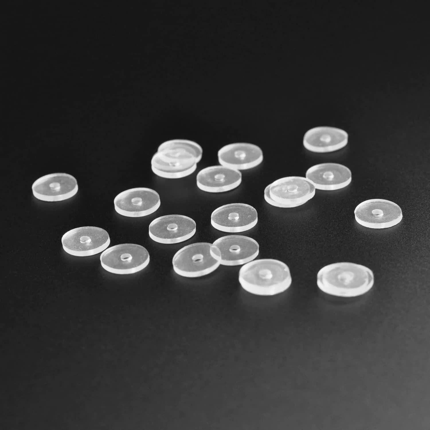 4size 120pcs Clear Disc Cushion Stabilizer Plastic Earring Back Plugs, Pressure Silicone Earrings For Keloid Healing Pads Navel Piercing Kit, 3/5/7/9mm Earlobe Support Patch