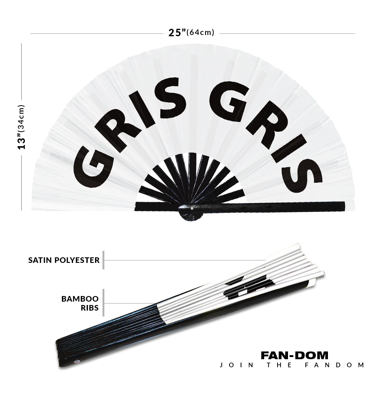 Gris gris Hand Fan Foldable Bamboo Circuit Rave Hand Fans Slang Words Fan Outfit Party Gear Gifts Music Festival Rave Accessories (White)