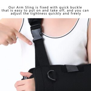 Fotgok Soft Foam kids Arm Sling with Waist Belt for Shoulder Children-Shoulder Immobilizer with Strong Support-Padiatric Breathable Arm Support Brace for Shoulder Injury,Black (Large)