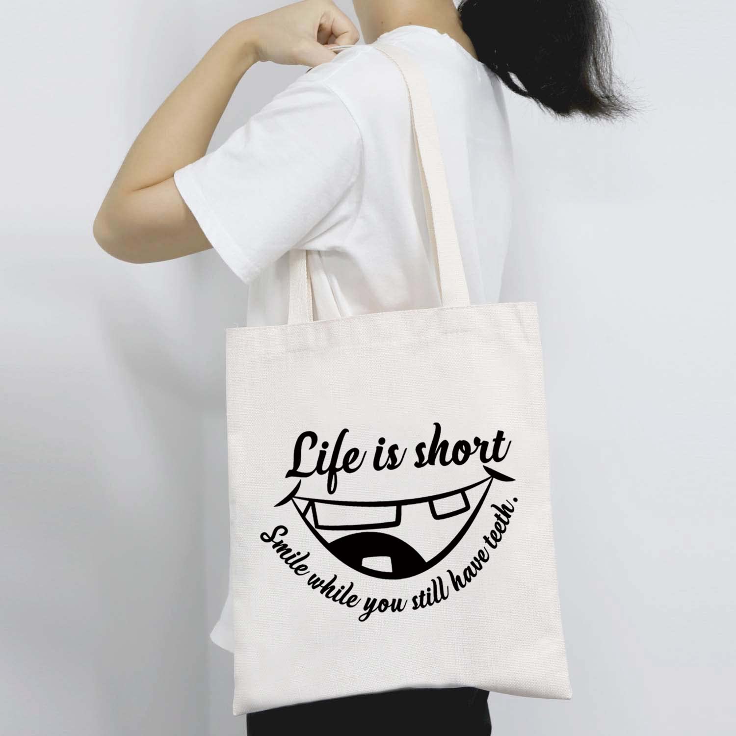 BDPWSS Dentist Gift Dentist Tote Bag For Women Dental Hygienist Gifts New Dentist Gift Bag (Smile teeth TG)