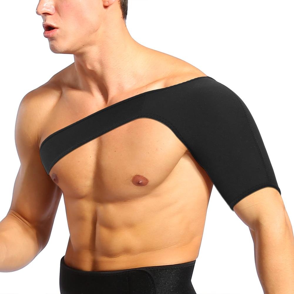 Sports Shoulder Brace, Adjustable Shoulder Support Brace Neoprene Rotator Cuff Compression Bandage for Arthritis, Gym, Sports Injuries, Dislocated Joint, Fit for Left or Right(L46-49cm)