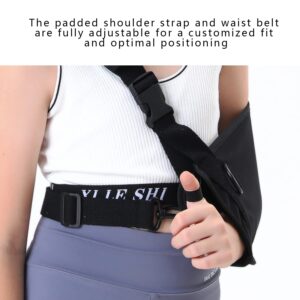 Fotgok Breathable kids Arm Sling with Waist Belt for Shoulder Children-Shoulder Immobilizer with Strong Support-Padiatric Breathable Arm Support Brace for Shoulder Injury,Black (Large)