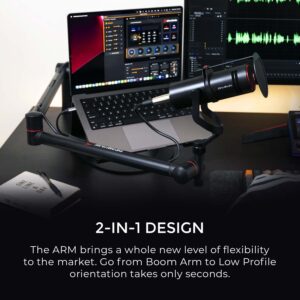 AVerMedia BA311 Live Streamer Arm, Fully Adjustable Boom Arm and Microphone Stand Suitable for 1/4 Inch or 5/8 Inch Mounting Options, for Content Creating, Podcasting and Streaming