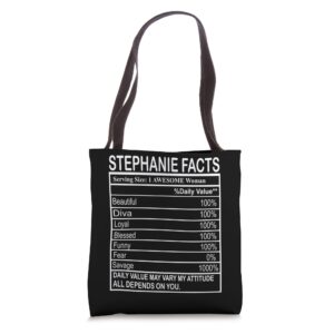 stephanie serving facts traits funny girl name stephanie tote bag