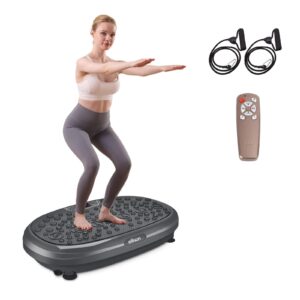 EILISON FitMax 3D XL Vibration Plate Exercise Machine - Whole Body Workout Vibration Fitness Platform w/Loop Bands-Home Workout for Lymphatic Drainage Machine for Weight Loss,Shaping,Wellness,Recovery