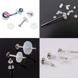 4size 120pcs Clear Disc Cushion Stabilizer Plastic Earring Back Plugs, Pressure Silicone Earrings For Keloid Healing Pads Navel Piercing Kit, 3/5/7/9mm Earlobe Support Patch