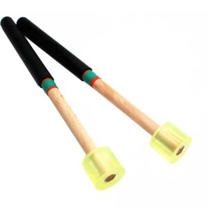 TUOREN 8.3" Rubber Head Percussion Mallets Sticks for Playing Tenor Steelpan, Steel Tongue Drum, W/Wooden Handle