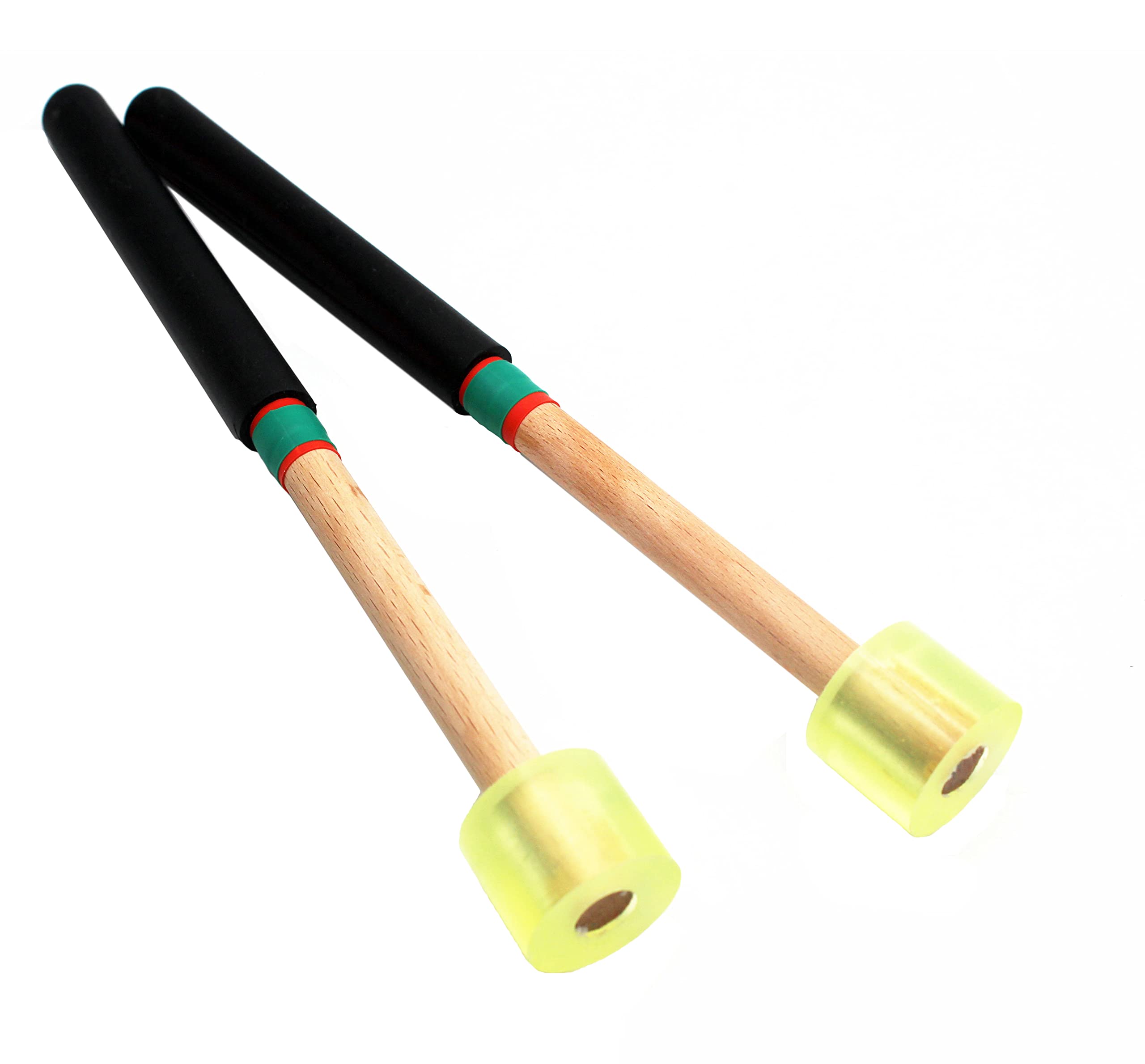 TUOREN 8.3" Rubber Head Percussion Mallets Sticks for Playing Tenor Steelpan, Steel Tongue Drum, W/Wooden Handle