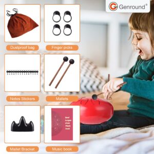 Genround Steel Tongue Drum, 6 inch 11 Notes Handpan Drums with Bag, Music Score, Stickers, Mallets & Finger sleeve, Percussion Instrument for Meditation Entertainment Musical Education Concert Yoga