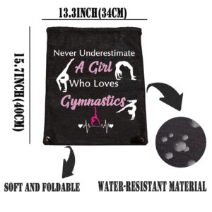 PXTIDY Gymnastics Gifts Gymnastics Drawstring Bag Who Loves Gymnastics Gymnasts Gifts for Gymnastics