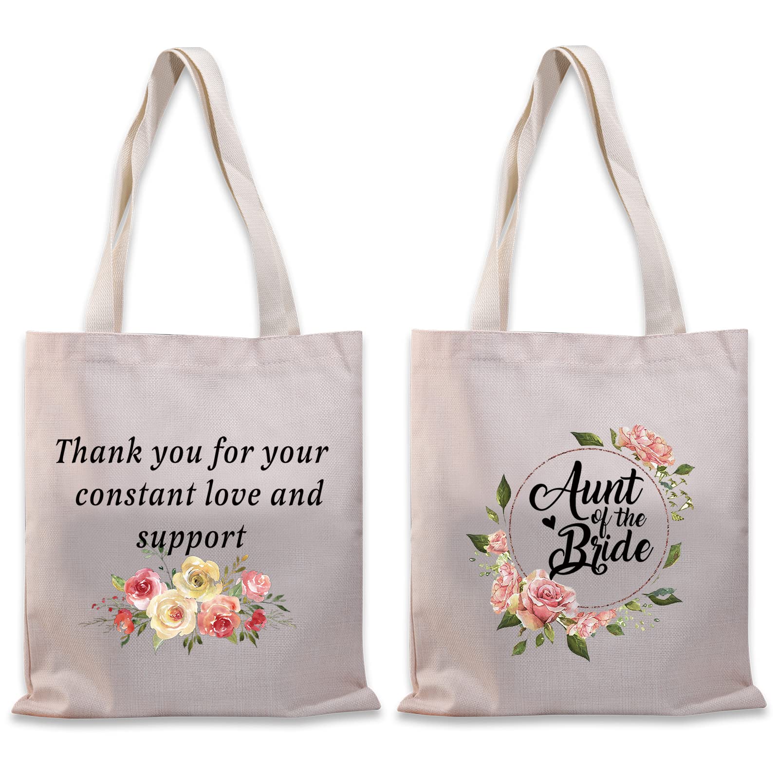 BDPWSS Aunt Of The Bride Tote Bag Wedding Gift For Aunt Thank You For Your Constant Love And Support Bag (Bride aunt TG)