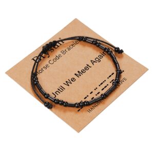 Btysun Memorial Gifts for Loss of Mother Father Morse Code Bracelets for Women Bereavement Secret Message Mourning Link Bracelet