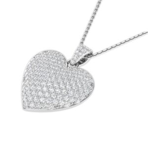 Jenelia Jewelers 1.25 to 3.00 CT. T.W. Cluster Diamond Heart Pendant Necklace for Women 925 Sterling Silver Gold Plated Cubic Zirconia Cz Jewelry (18" Free Silver Chain) (1.25 CT (Cluster Heart_3))