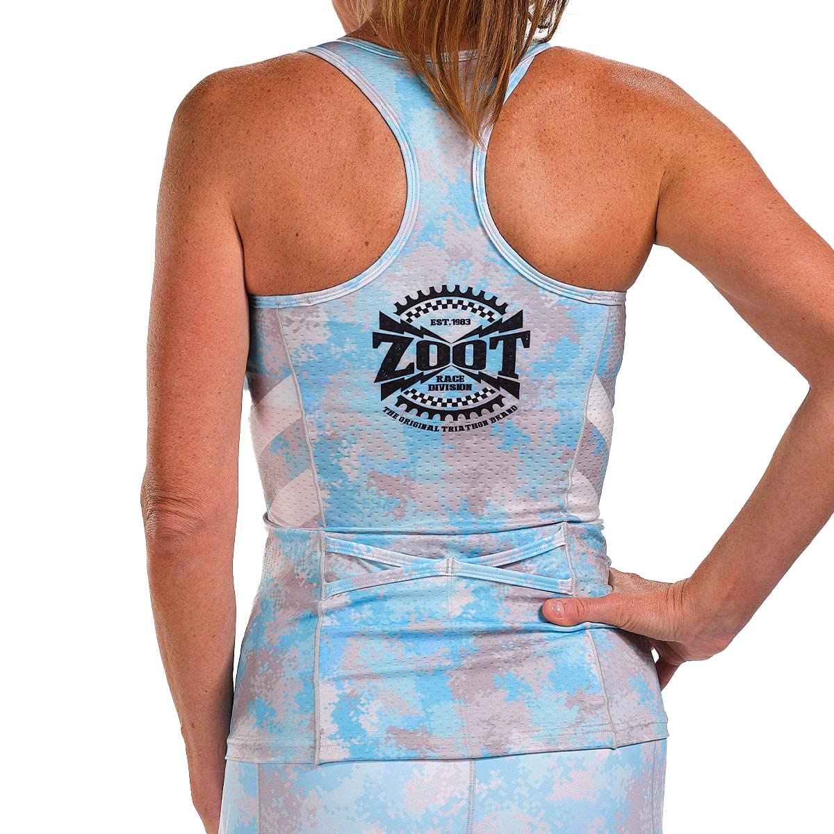 Zoot Women’s LTD Racerback Triathlon Tank Top – Womens Triathlon Top w/Built-in Bra & Pockets (Race Division, Small)