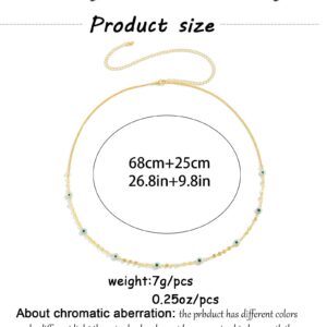 Evil Eye Waist Chain for Women Bikini Body Chain Sexy Belly Chain Boho Body Jewelry for Beach（A）