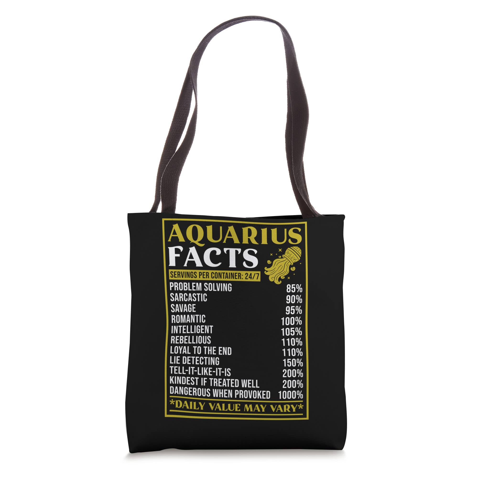 Aquarius Zodiac Facts Design - Zodiac Facts funny Aquarius Tote Bag