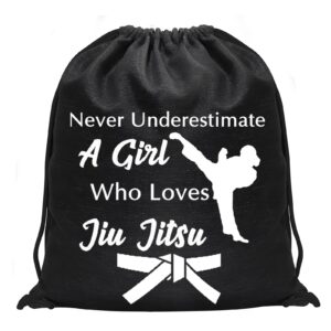 PXTIDY Jiu Jitsu Gifts Jujitsu Martial Arts Drawstring Bag A ... Who Loves Jiu Jitsu Martial Art Gifts