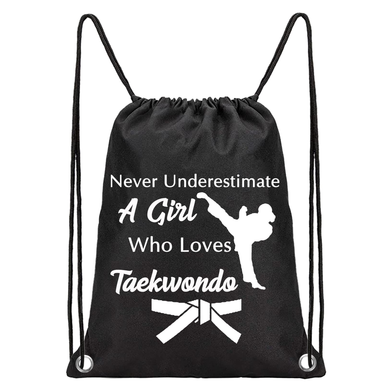 PXTIDY Taekwondo Gifts Martial Arts Drawstring Bag Who Loves Taekwondo Drawstring Backpack