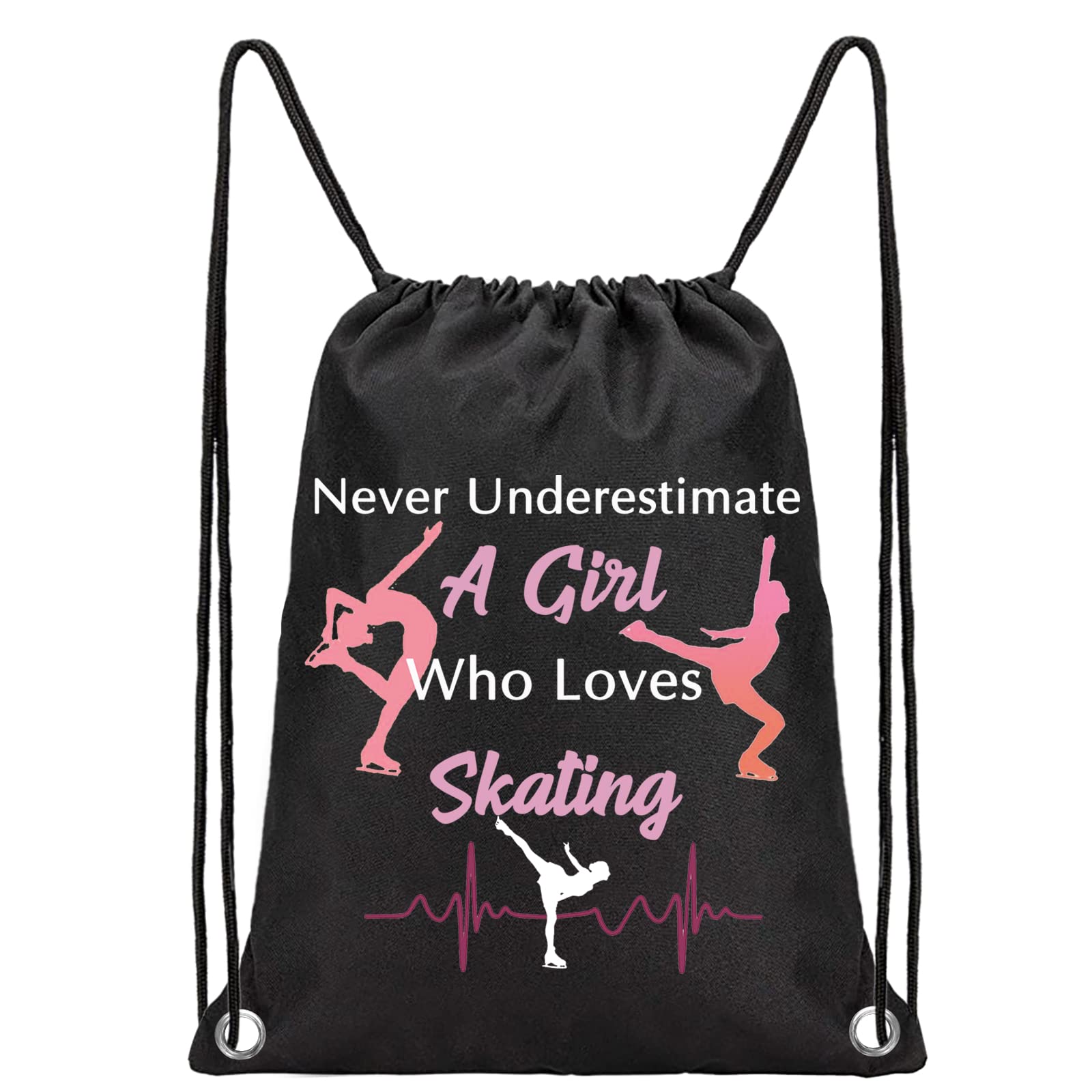 PXTIDY Ice Skate Drawstring Bag Ice Skating Gifts Who Loves Skating Competition Bag Figure Skating Gift