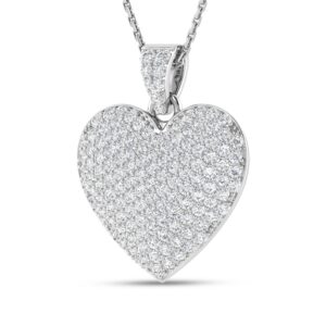 Jenelia Jewelers 1.25 to 3.00 CT. T.W. Cluster Diamond Heart Pendant Necklace for Women 925 Sterling Silver Gold Plated Cubic Zirconia Cz Jewelry (18" Free Silver Chain) (1.25 CT (Cluster Heart_3))