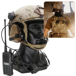 HEARFALCOM Comta III Tactical Headset Helmet ARC Rail Adapter Bracket Version Noise Cancelling Pickup Shooting Headset for Airsoft Sports CB