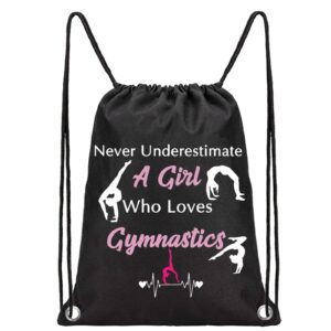 PXTIDY Gymnastics Gifts Gymnastics Drawstring Bag Who Loves Gymnastics Gymnasts Gifts for Gymnastics