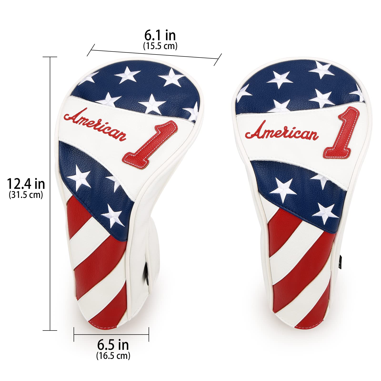 Craftsman Golf Updated US Style Patriotic Stars and Stripes Red White Blue Driver Cover Headcover for Golf Clubs