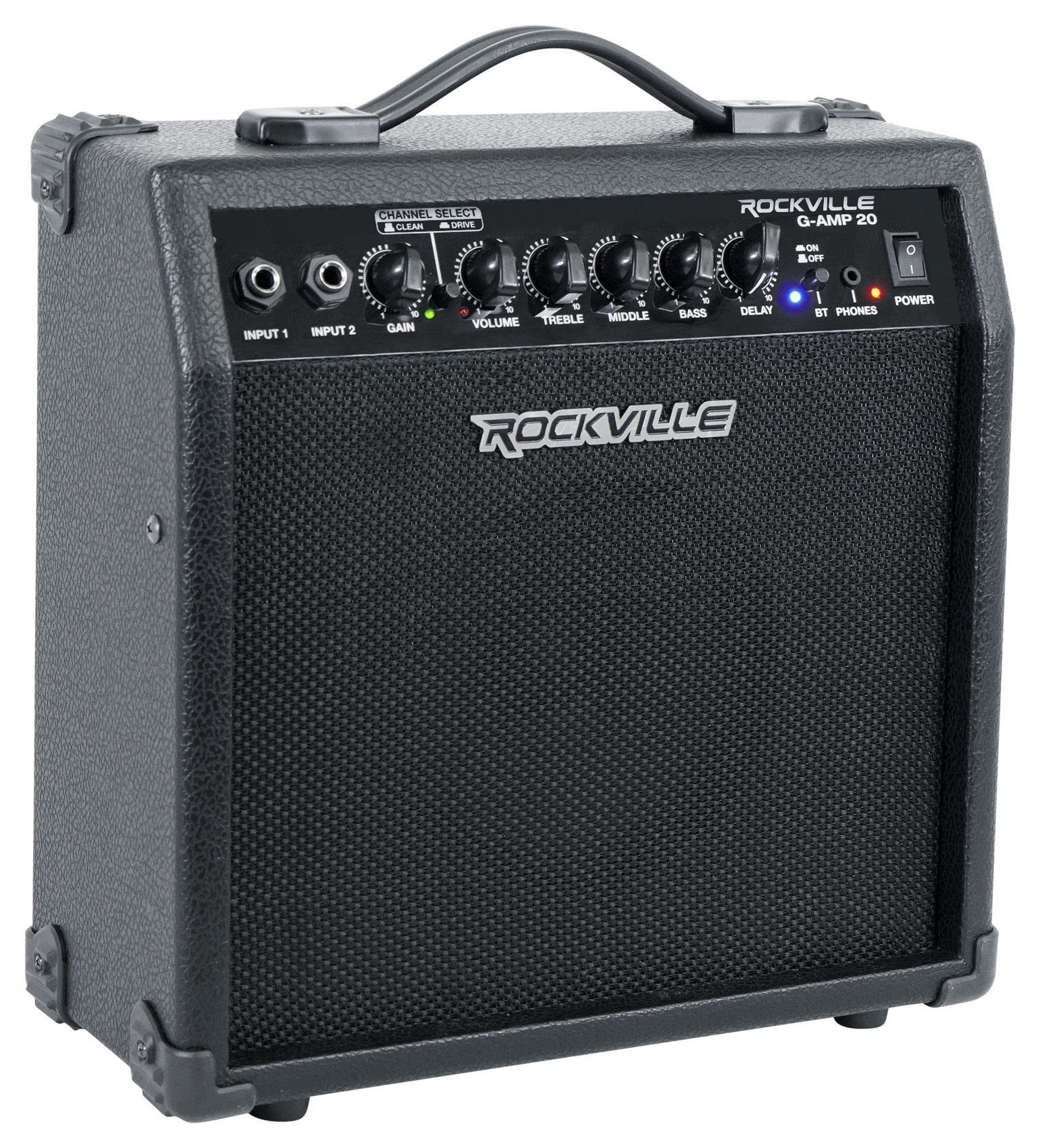 Rockville G-AMP 20w Guitar Amplifier Combo Amp Bluetooth/Delay+Mic+Headphones