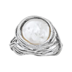 silpada 'glimmer of hope' sterling silver freshwater cultured pearl ring, size 11 size 11