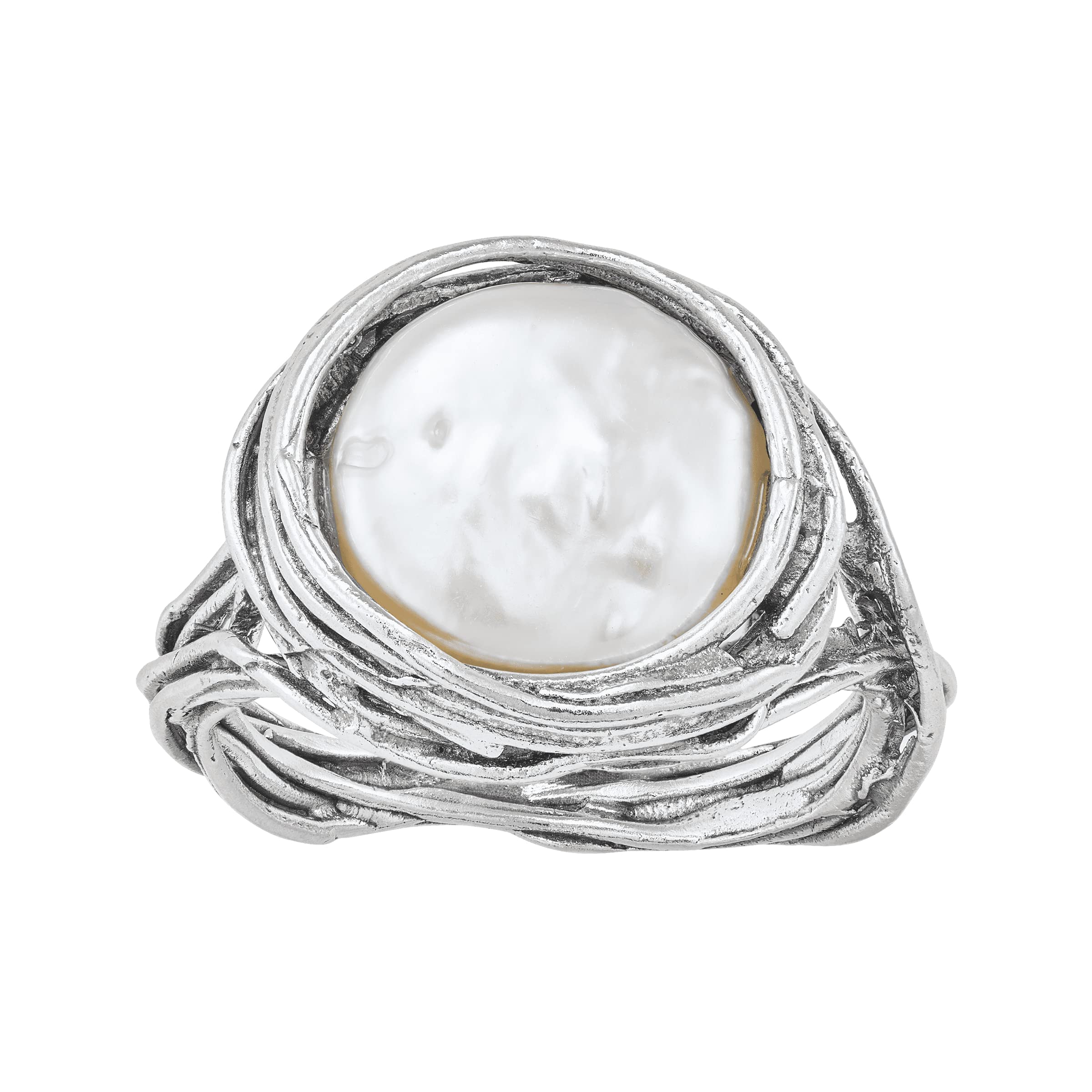 Silpada 'Glimmer of Hope' Sterling Silver Freshwater Cultured Pearl Ring, Size 7 Size 7