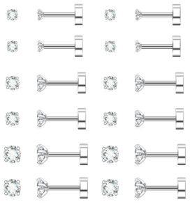 lylymimi surgical steel hypoallergenic flat back stud earrings for women screw back ear piercing earring