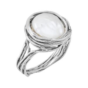 Silpada 'Glimmer of Hope' Sterling Silver Freshwater Cultured Pearl Ring, Size 11 Size 11