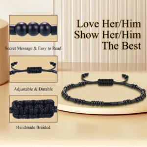 Btysun Memorial Gifts for Loss of Mother Father Morse Code Bracelets for Women Bereavement Secret Message Mourning Link Bracelet