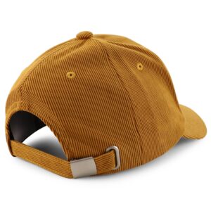 Trendy Apparel Shop Polyester Corduroy Structured Baseball Cap Dad Hat - Mustard