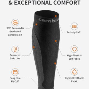 CAMBIVO 3 Pairs Calf Compression Sleeve for Women Men, Leg Support for Shin Splints, Varicose Vein (Gray, XX-Large)