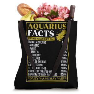 Aquarius Zodiac Facts Design - Zodiac Facts funny Aquarius Tote Bag